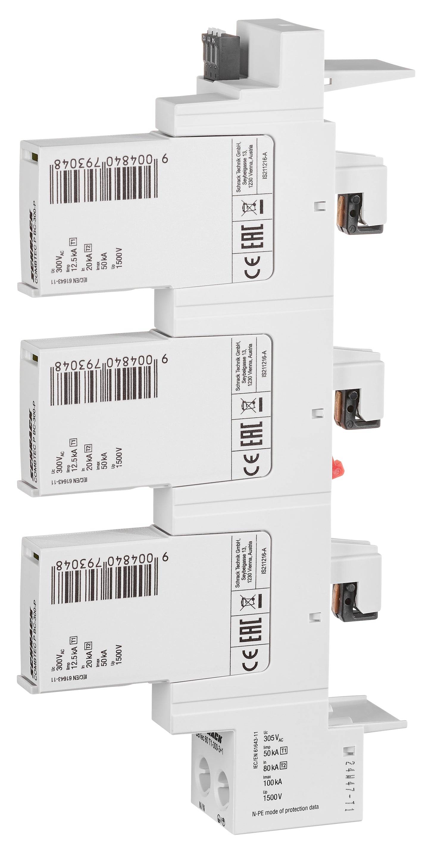 Surge Arrester f.60mm System 3+1, AX, TT/TN-S, Class 1+2(BC)