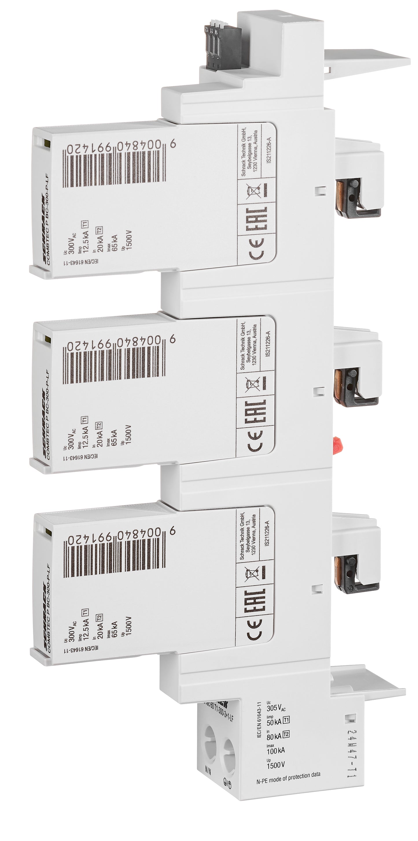 Surge Arrester f 60mm System 3+1 AX+LF TT/TN-S, Class1+2(BC)