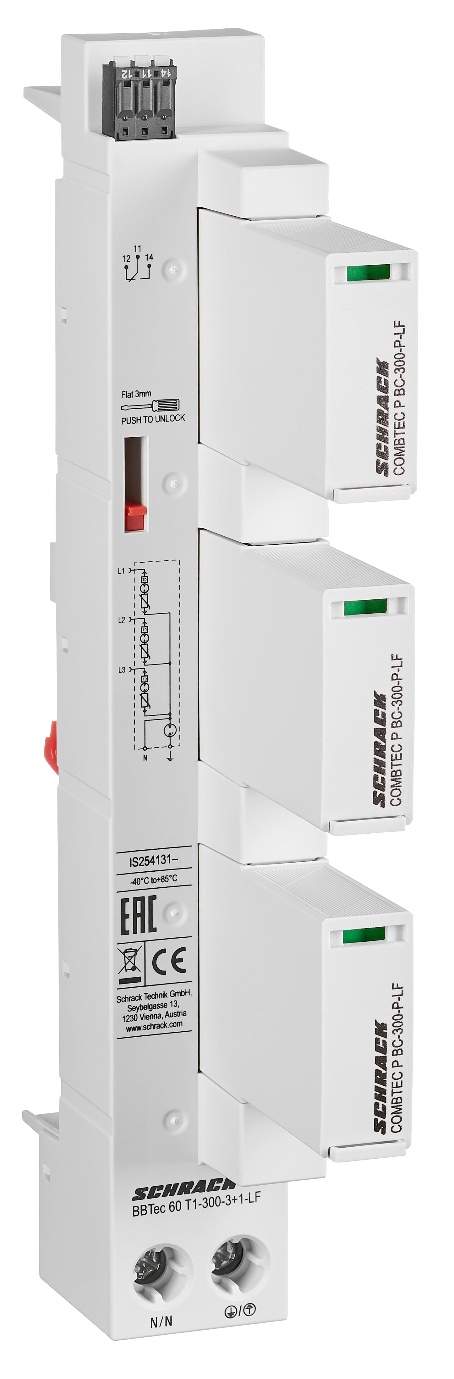 Surge Arrester f 60mm System 3+1 AX+LF TT/TN-S, Class1+2(BC)