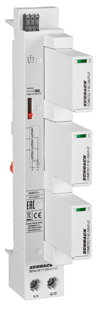 Surge Arrester f 60mm System 3+1 AX+LF TT/TN-S, Class1+2(BC)