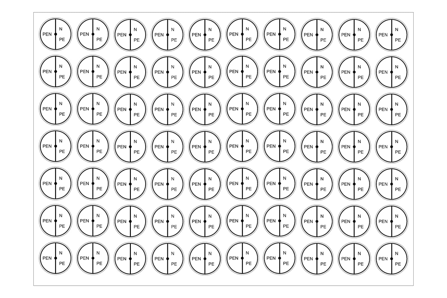 Sticker disconnection point PE/N according to E 8001
