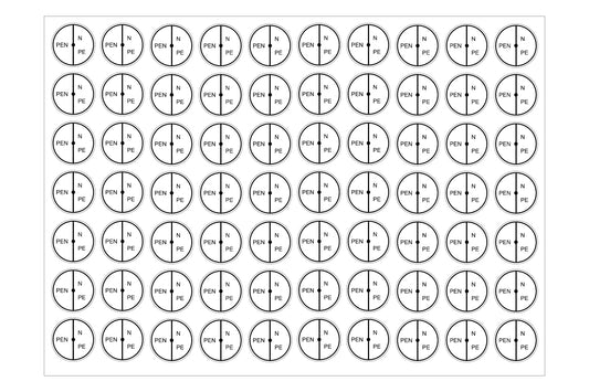 Sticker disconnection point PE/N according to E 8001