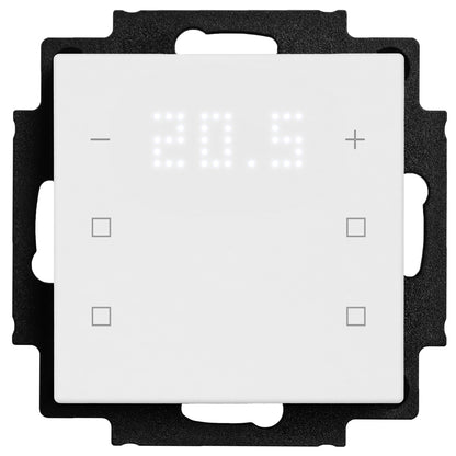 Pushbutton sensor 6-gang, 2x temp. w. display,4x neutral,I/O