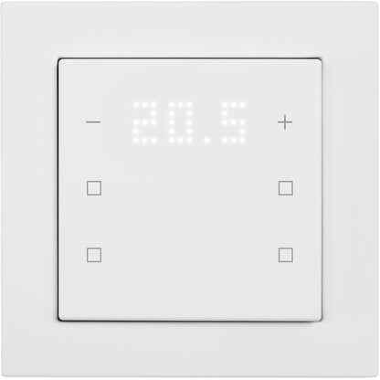 Pushbutton sensor 6-gang, 2x temp. w. display,4x neutral,I/O