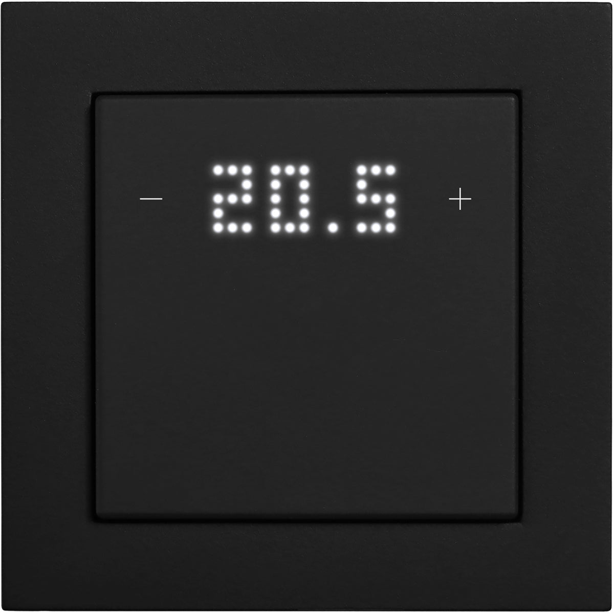 Pushbutton sensor 2-gang,2x temp. w. display,I/O,room therm.
