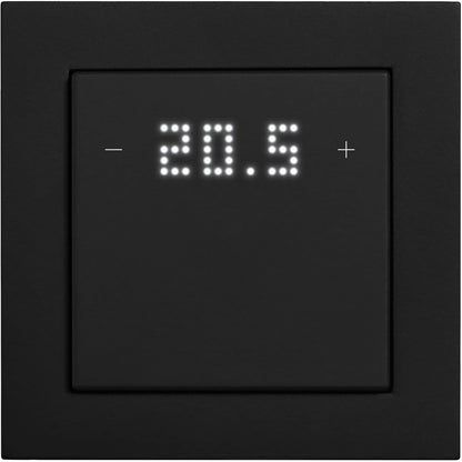 Pushbutton sensor 2-gang,2x temp. w. display,I/O,room therm.