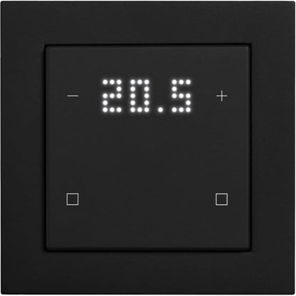 Pushbutton sensor 4-gang, 2x temp. w. display,2x neutral,I/O