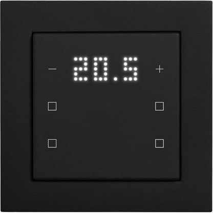 Pushbutton sensor 6-gang, 2x temp. w. display,4x neutral,I/O