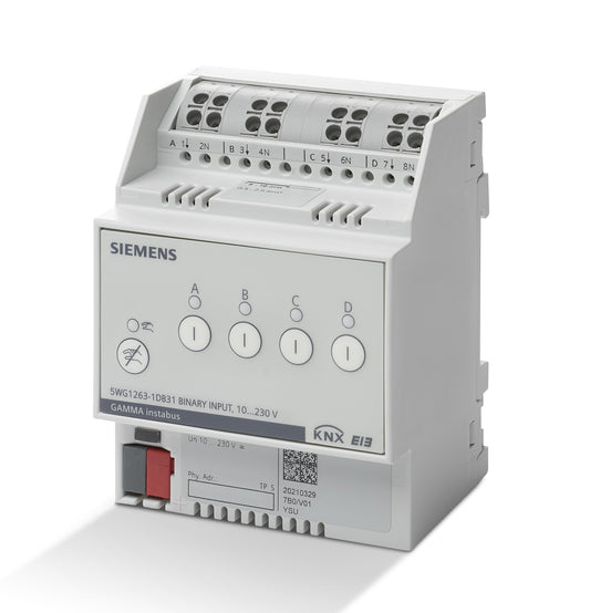 KNX Binary input, 4 inputs for AC/DC 10 … 230V
