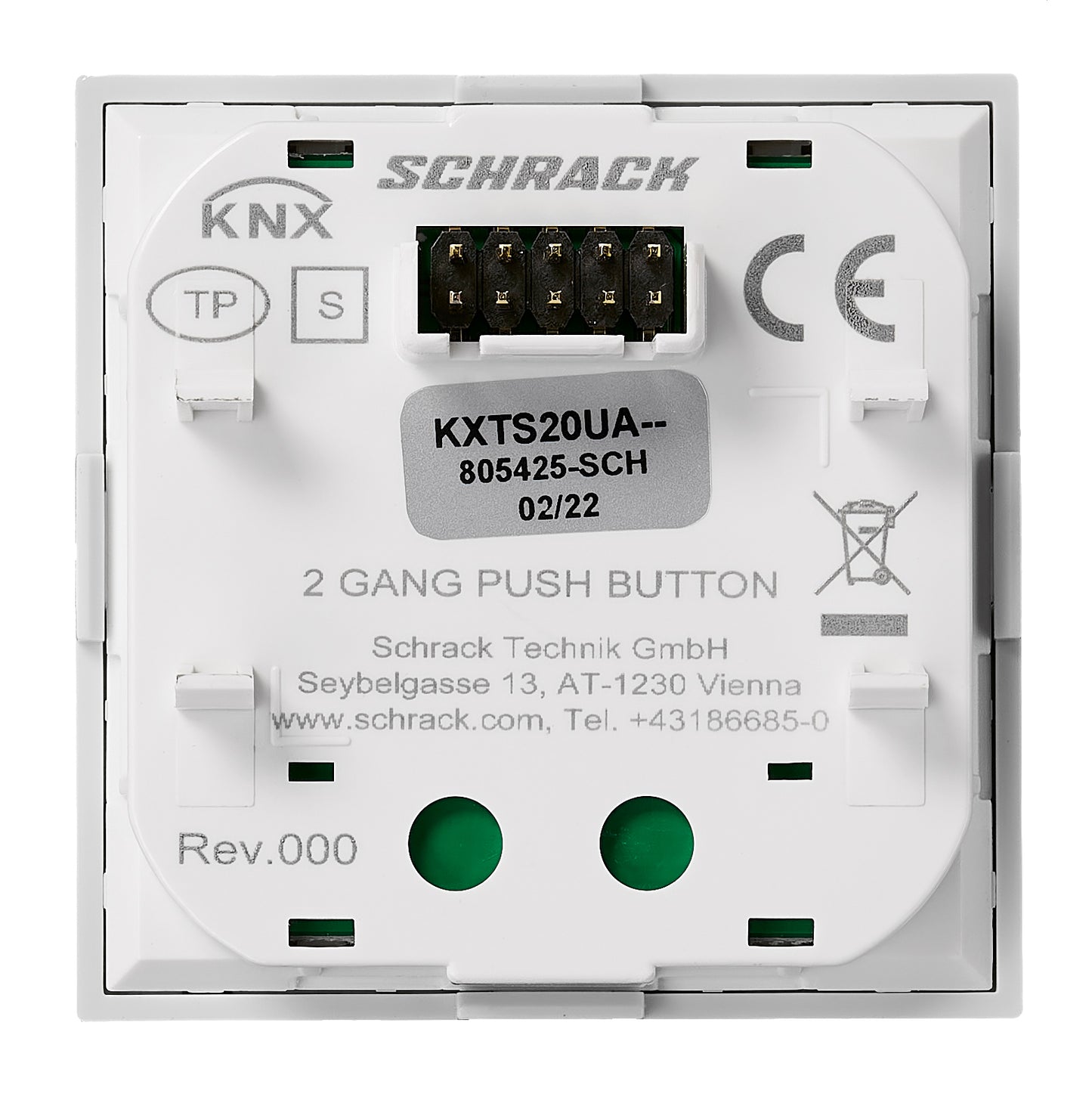 Taster KNX, două perechi, cu LED de stare, antracit