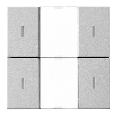 Taster KNX, două perechi, cu LED de stare, argintiu