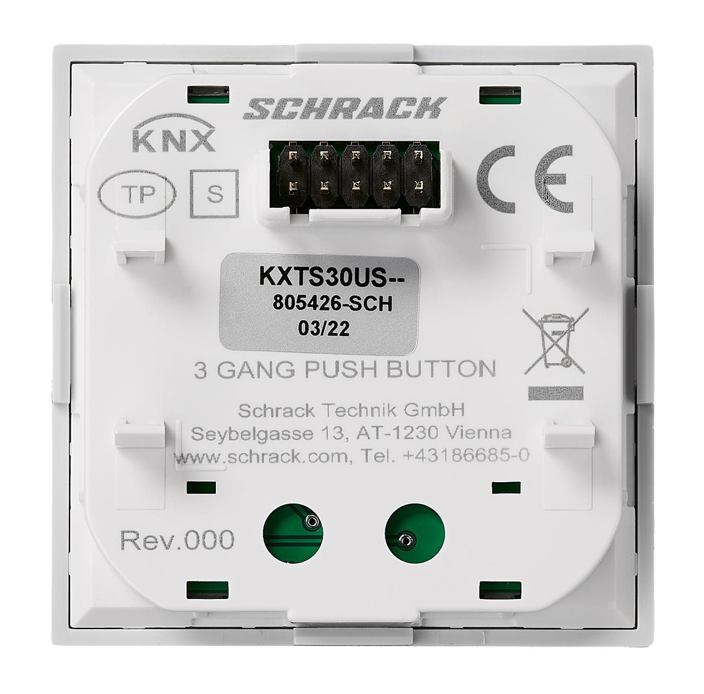 Taster KNX, trei perechi, cu LED de stare, argintiu