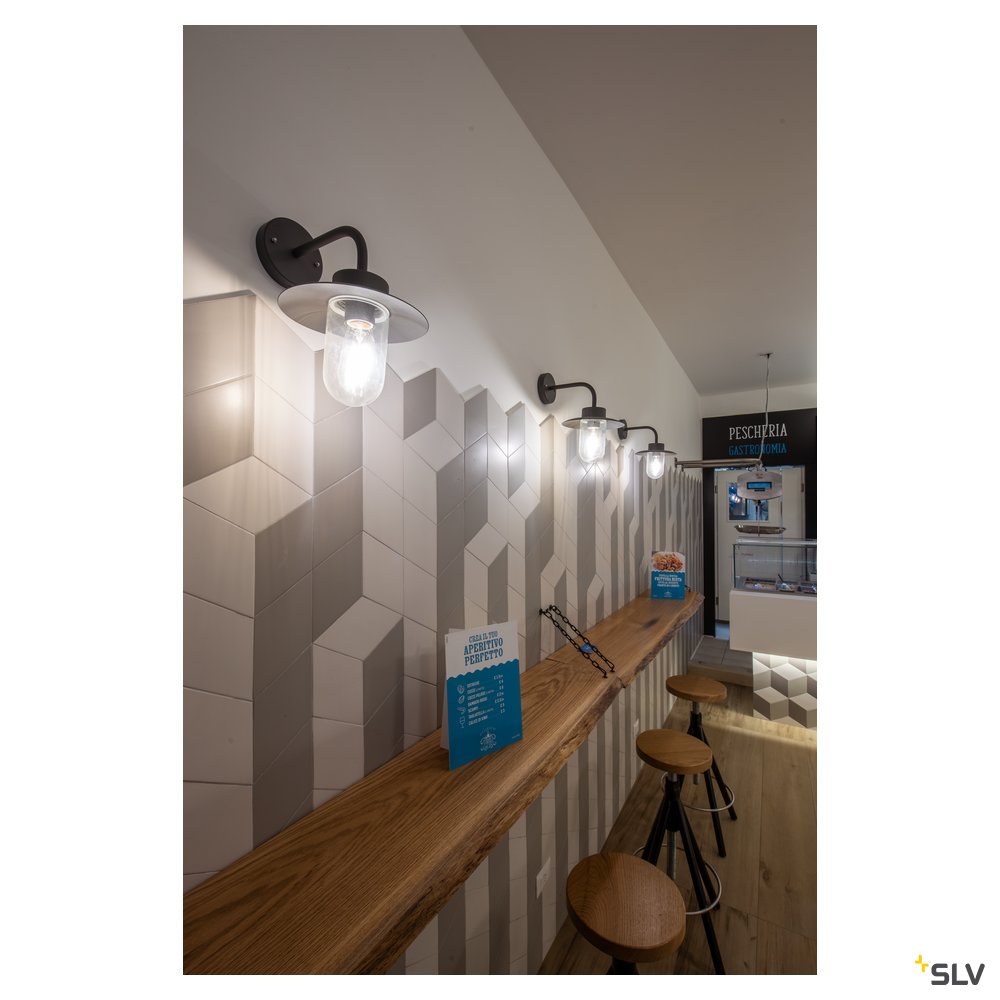 MOLAT E27,antracit,60W,IP44lampa de perete, Ext.