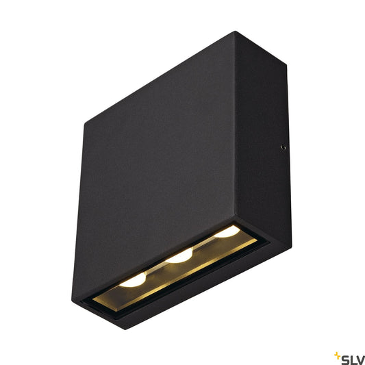 BIG QUAD aplica, 6x1W, 3000K, IP54, patrat, antracit