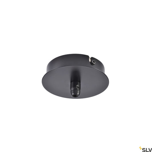 Rozeta suspensie, 1iesire,negru.rotund, incl. Disp.detens.