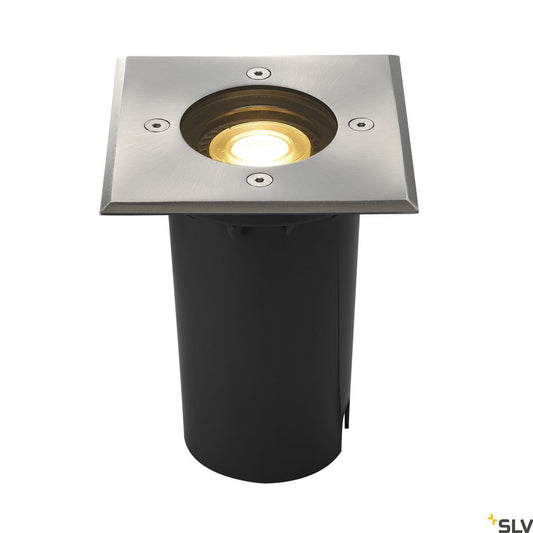 Solasto incastrat  podea, GU10, patrat, Inox