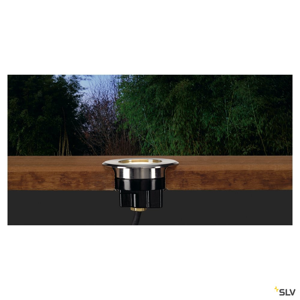 DASAR FLAT 230V LED, round, 4,3W LED, warmwhite, stainless