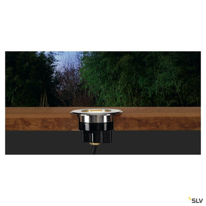 DASAR FLAT 230V LED, round, 4,3W LED, warmwhite, stainless