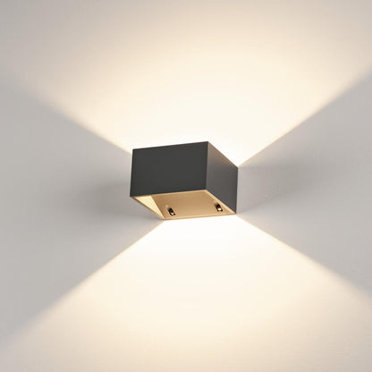 LOGS lampă de perete, pătrată, antracit, 6W LED, alb cald