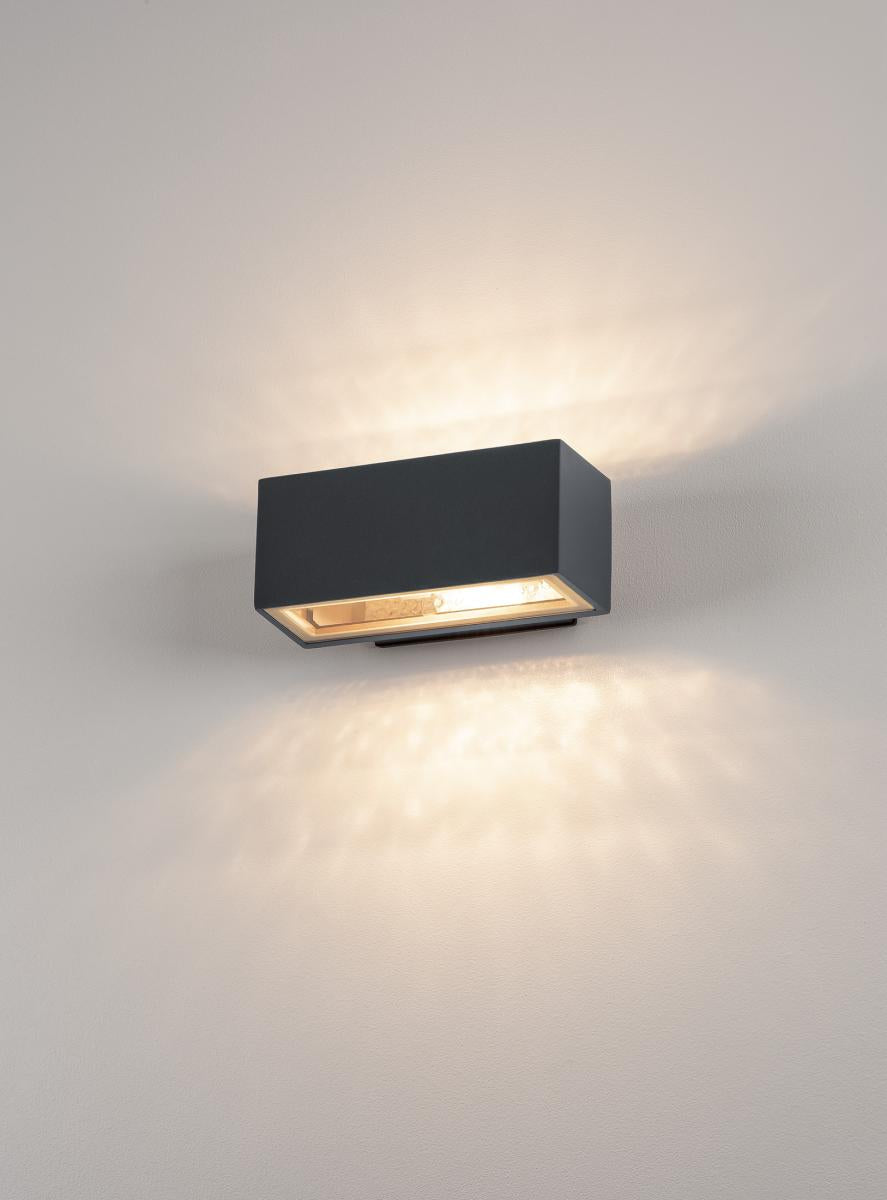 BOX R7s lampă de perete, pătrat, antracit, R7s, max. 80W