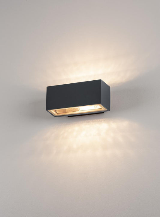 BOX R7s lampă de perete, pătrat, antracit, R7s, max. 80W