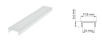 Capac profil aluminiu LB plat / opal 50% transmisie