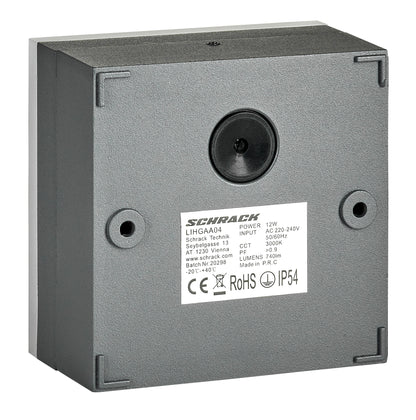 Zelda LED Square Large 12W 740lm 3000K ECG IP54 antracit