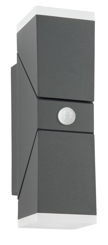 Evo LED Square Up/Down PIR 12,5W 750lm 3000K IP54 antracit