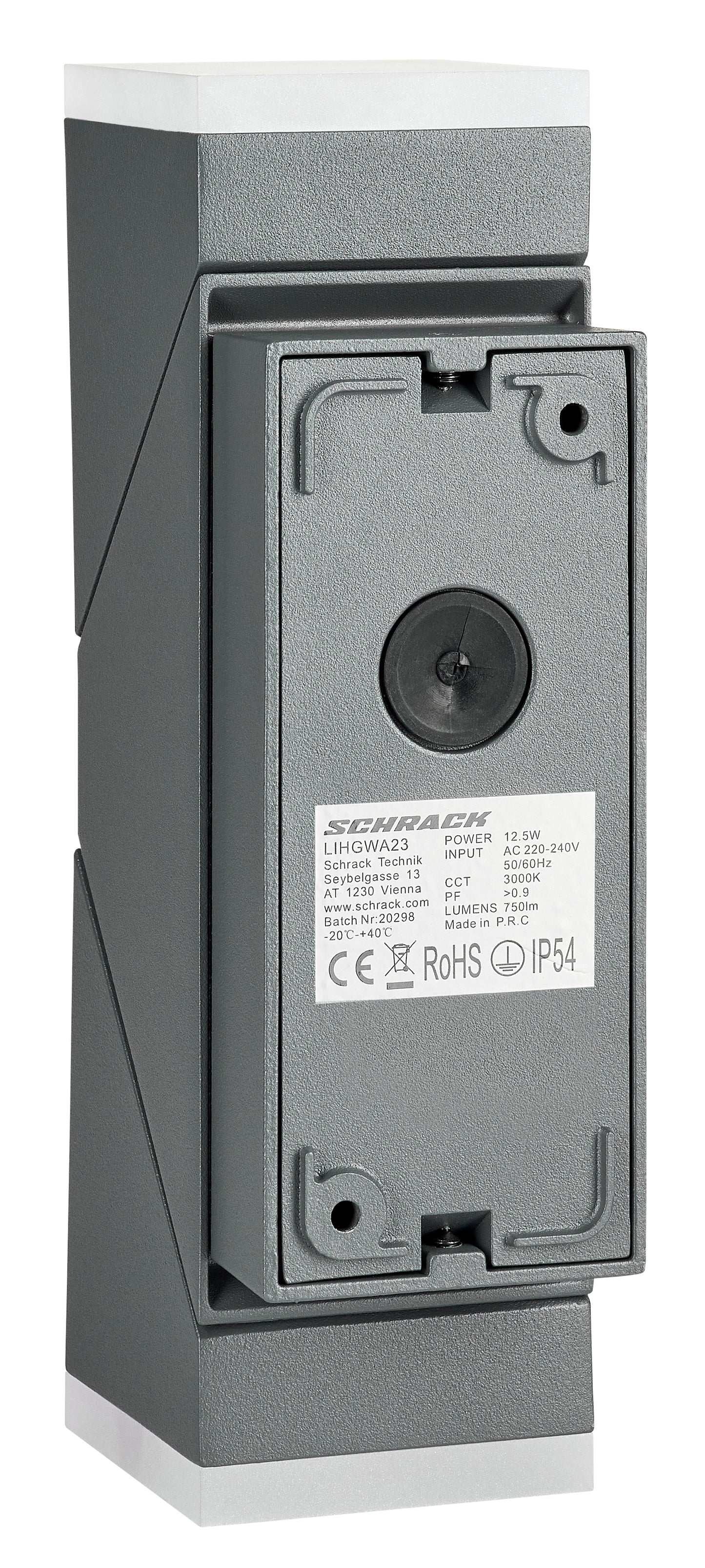 Evo LED Square Up/Down PIR 12,5W 750lm 3000K IP54 antracit