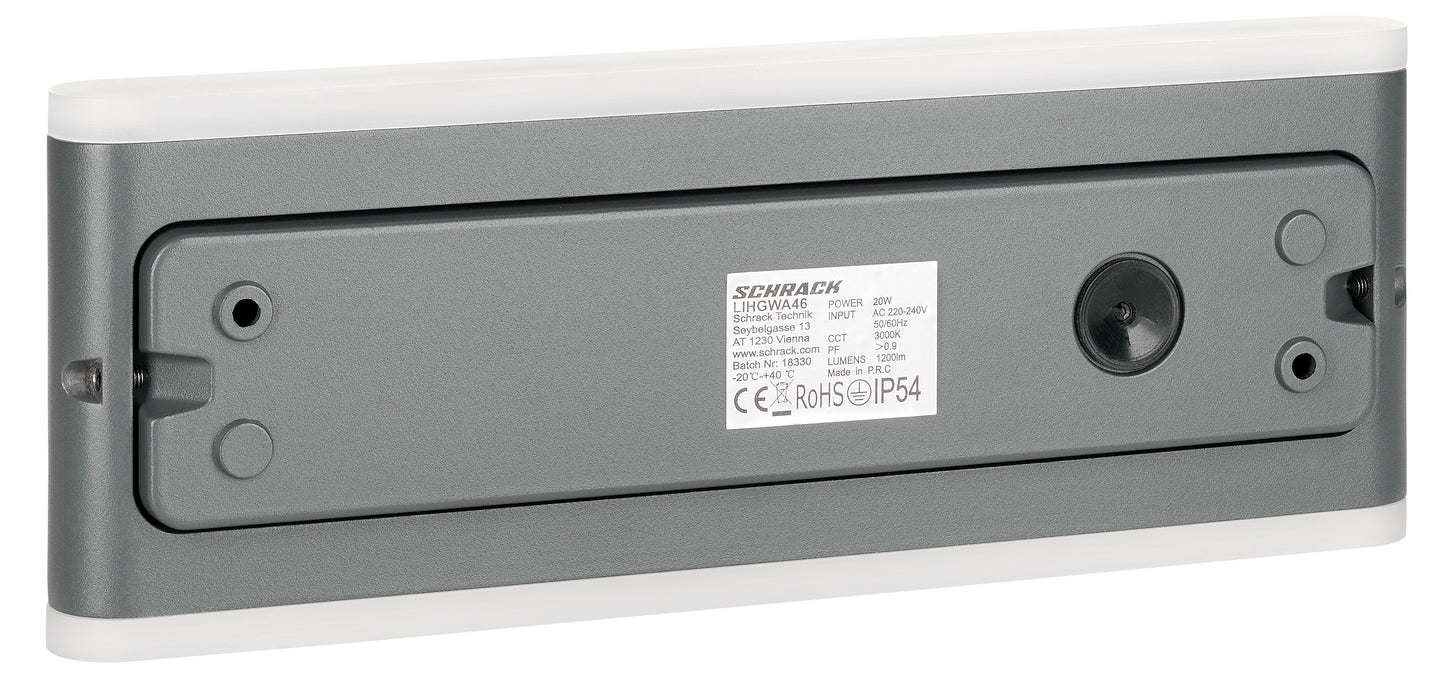Naos LED Large Up/Down 20W 1200lm 3000K ECG IP54 antracit