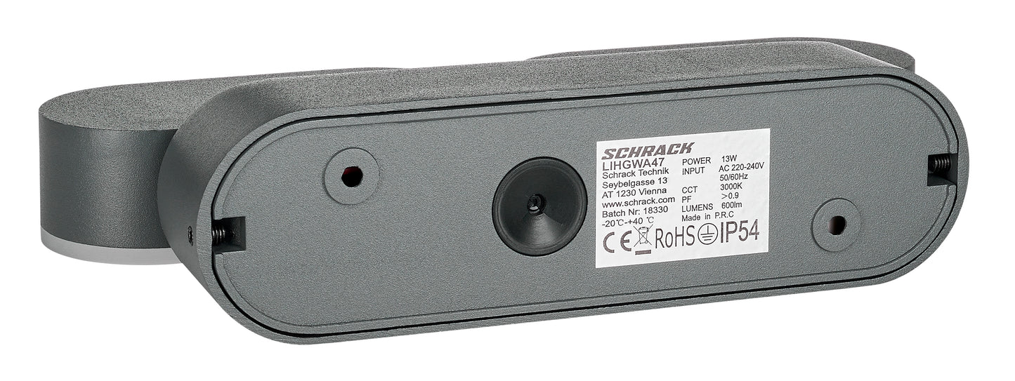 Lea LED Double 13W 600lm 3000K ECG IP54 antracit