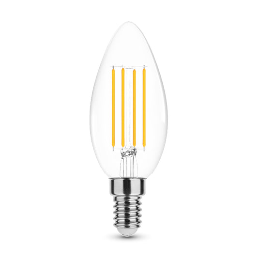 Bec LED lumânare filament  4W 4000K 470lm E14 C35 360°