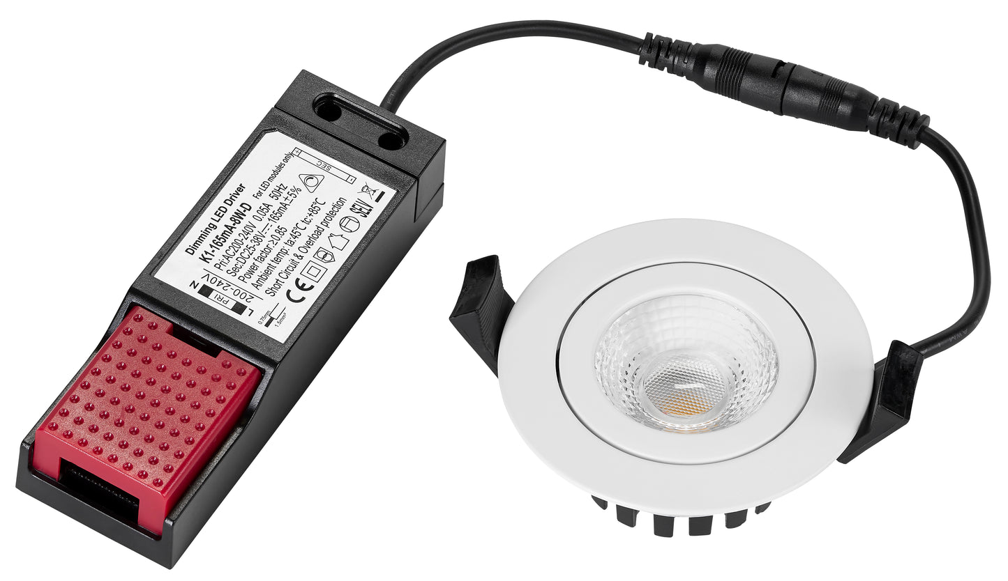 PUNTO LED 8W 760lm 840 36° 230V IP65/IP20 dim alb