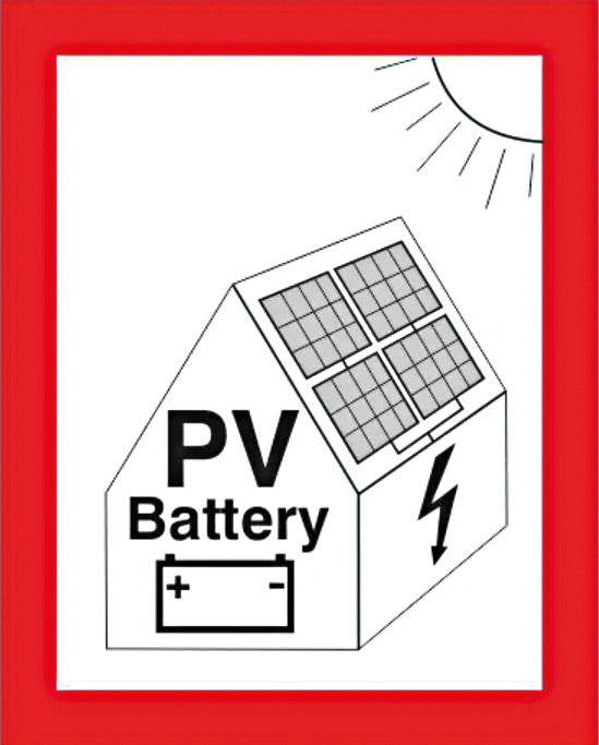Autocolant cu informații PV incl. baterie autoadeziva