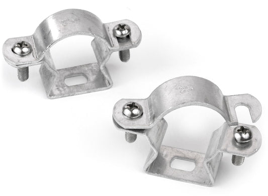 Stainless steel pipe spacer clamp, Ø 25 mm with screws