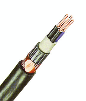 Cablu de energie, PVC, 0,6/1kV  NYCY* 3 x 1,5 RE/1,5 negru