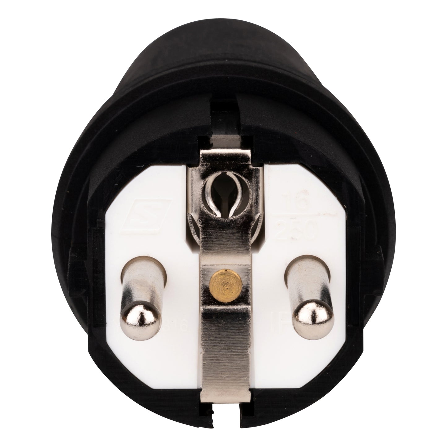 Stecher schuko rezistent la impact, 16A, 250V, IP44 negru